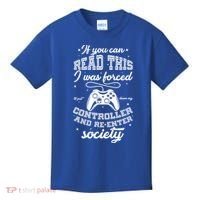Funny Gamer Re-Enter Society  Kids T-Shirt thumb 0