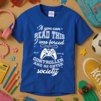 Funny Gamer Re-Enter Society  Kids T-Shirt thumb 3