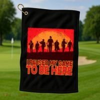 Funny Gaming Paused My Game To Be Here Golf Towel thumb 1