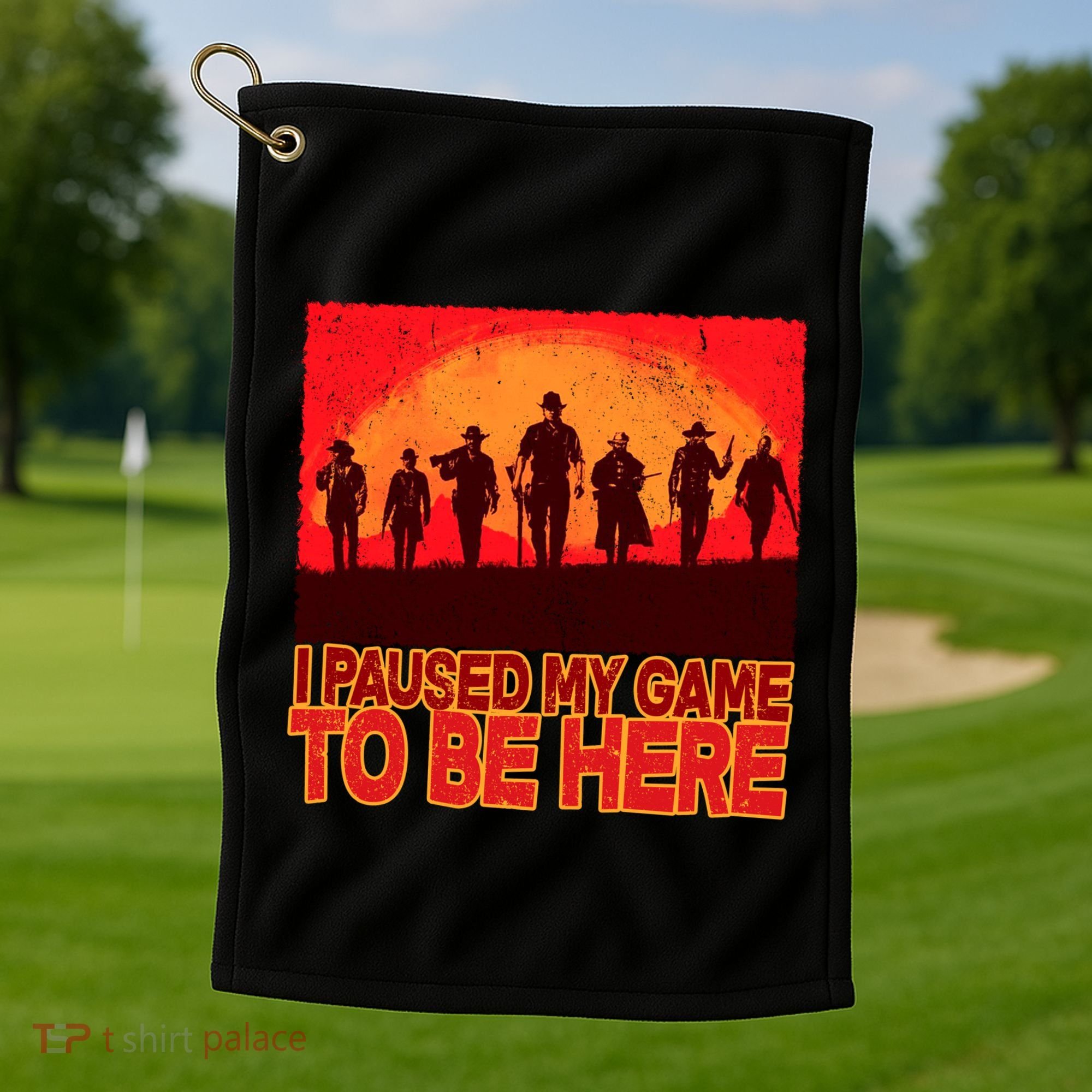 Funny Gaming Paused My Game To Be Here Golf Towel