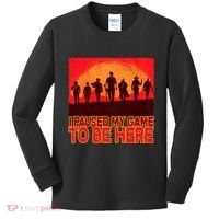 Funny Gaming Paused My Game To Be Here Kids Long Sleeve Shirt thumb 0