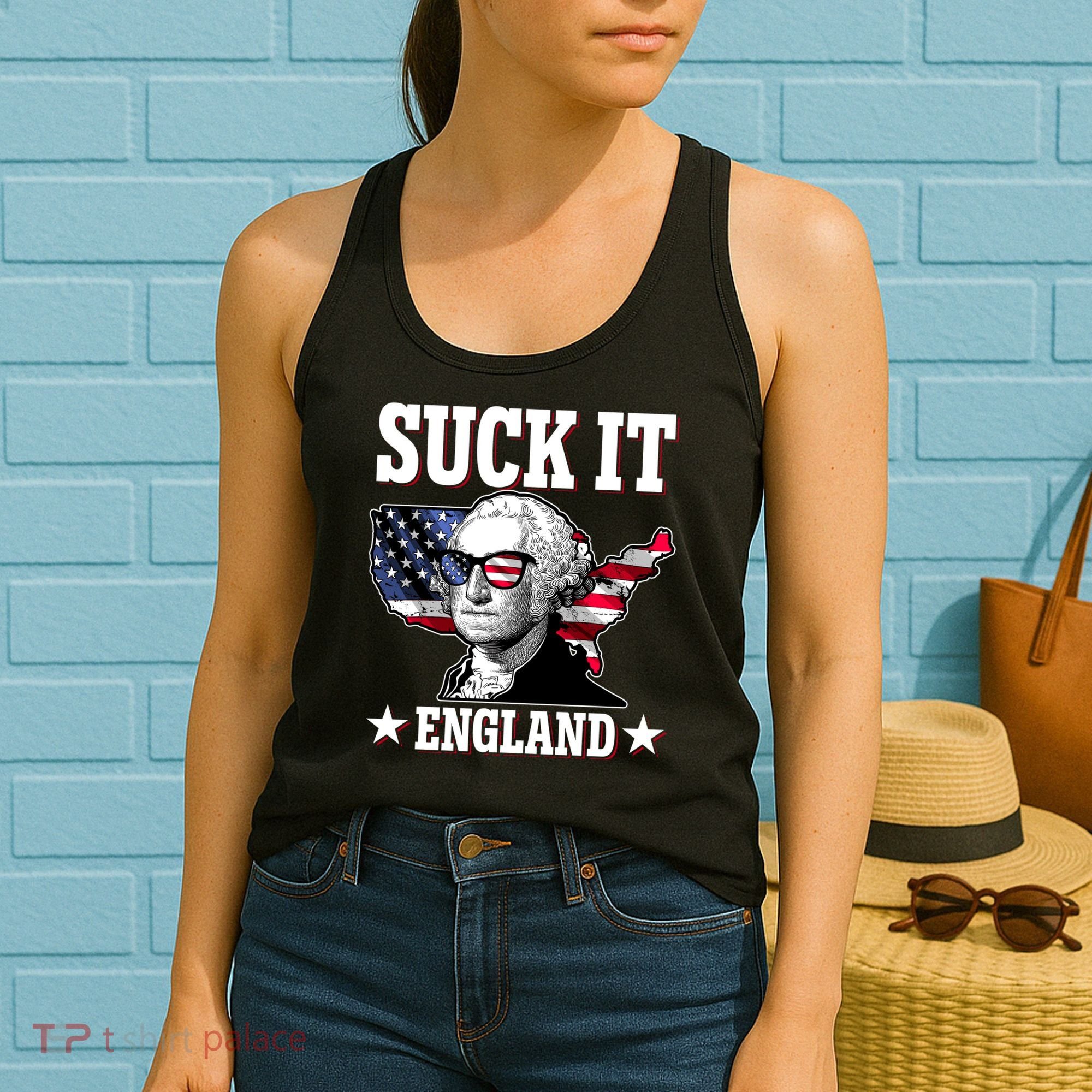 Funny George Washington Suck It England Women's Tank Top