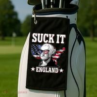 Funny George Washington Suck It England Golf Towel thumb 2