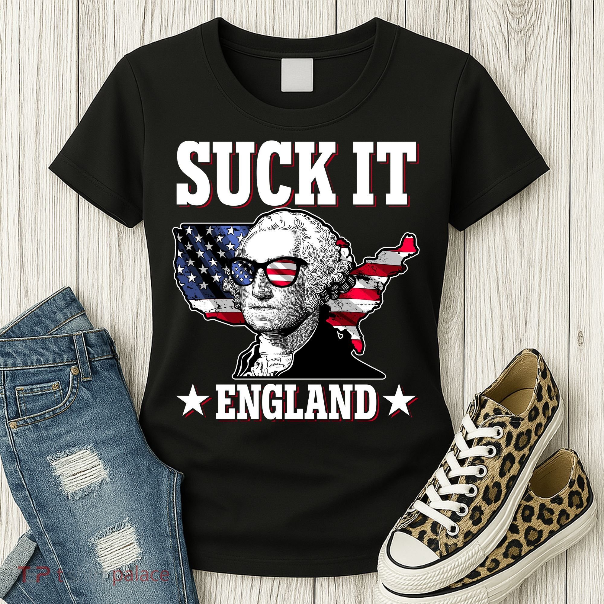Funny George Washington Suck It England Women's T-Shirt