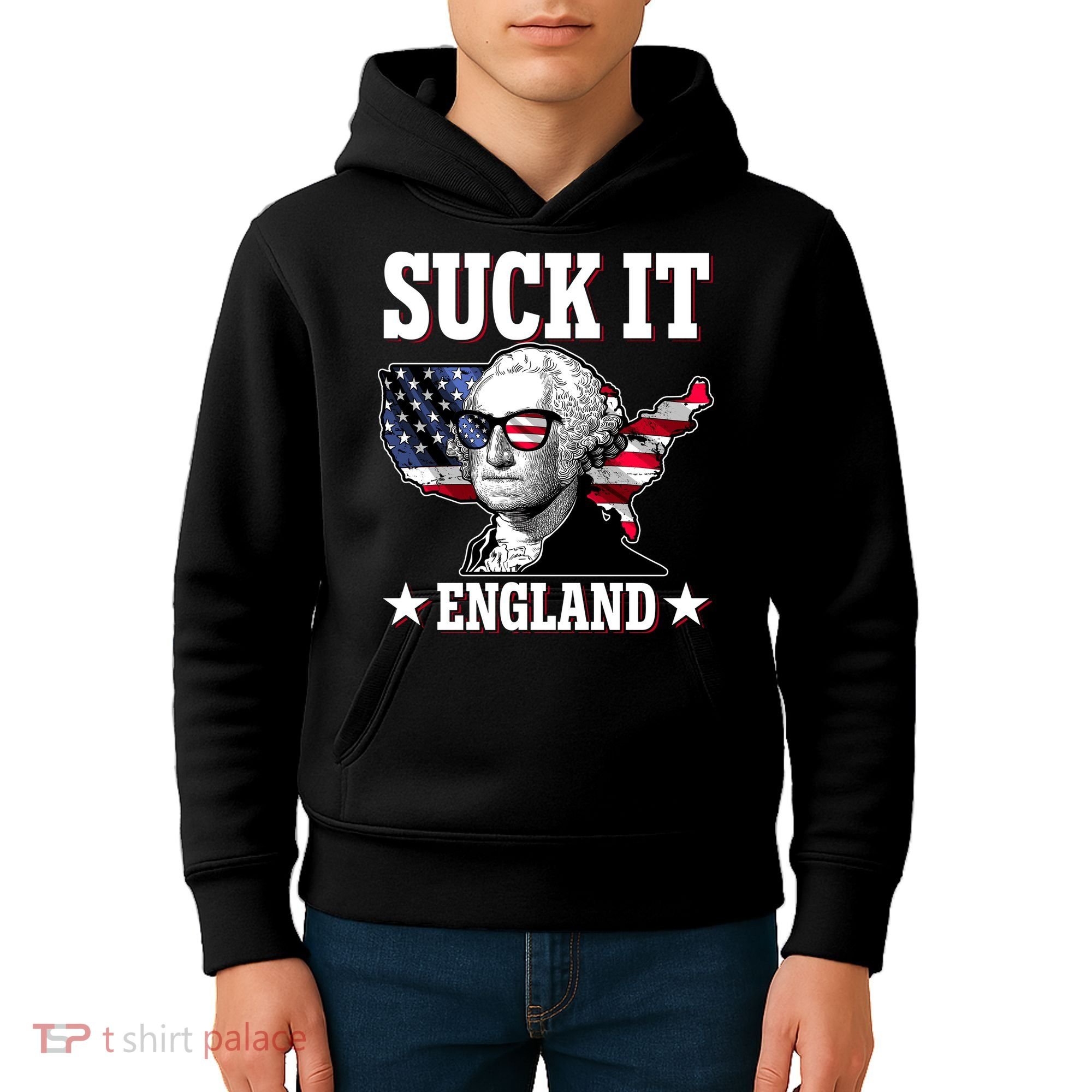 Funny George Washington Suck It England Kids Hoodie