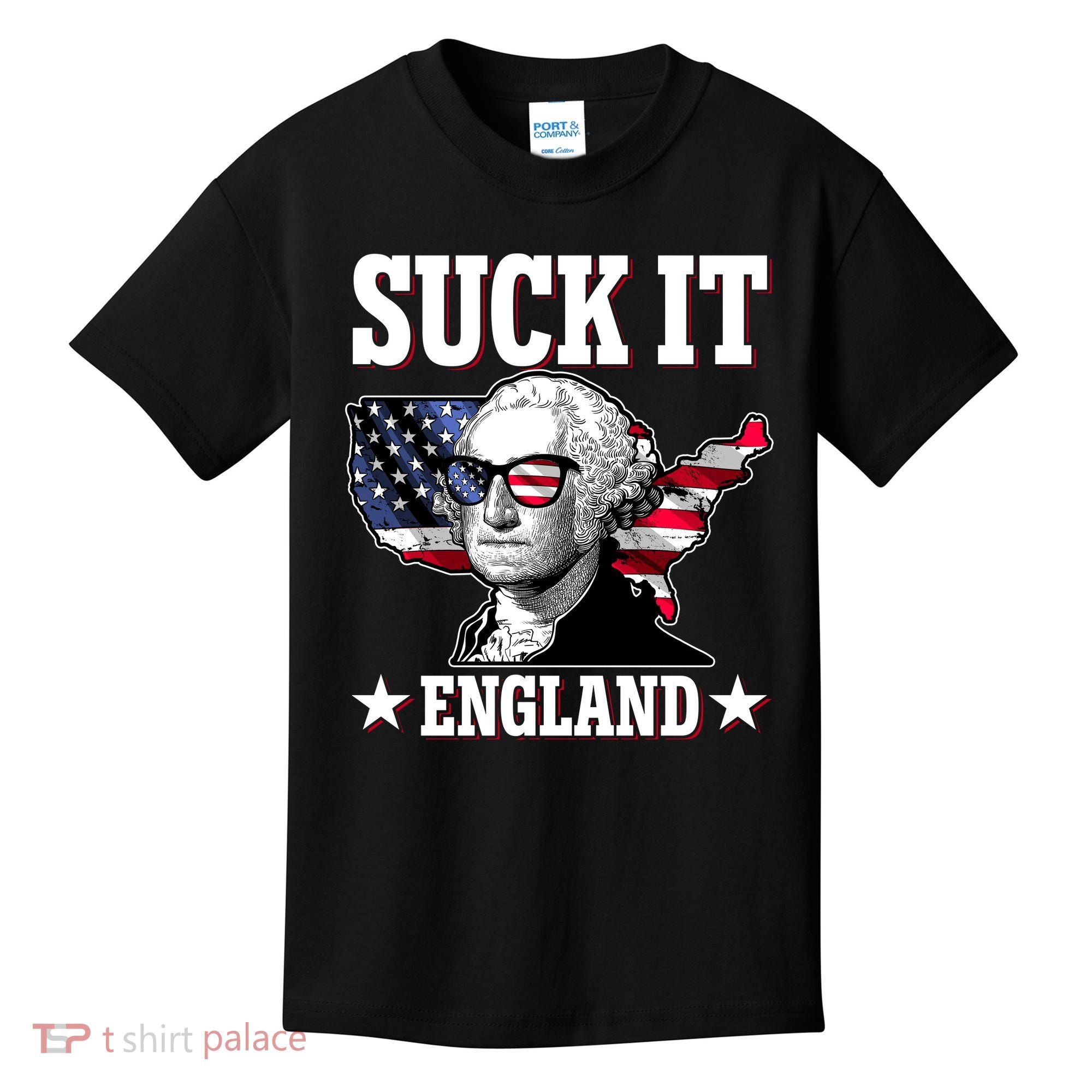 Funny George Washington Suck It England Kids T-Shirt