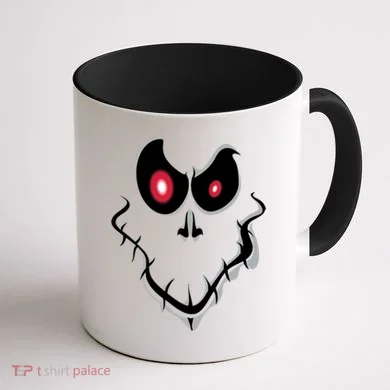 Funny Ghost Face Halloween Coffee Mug back