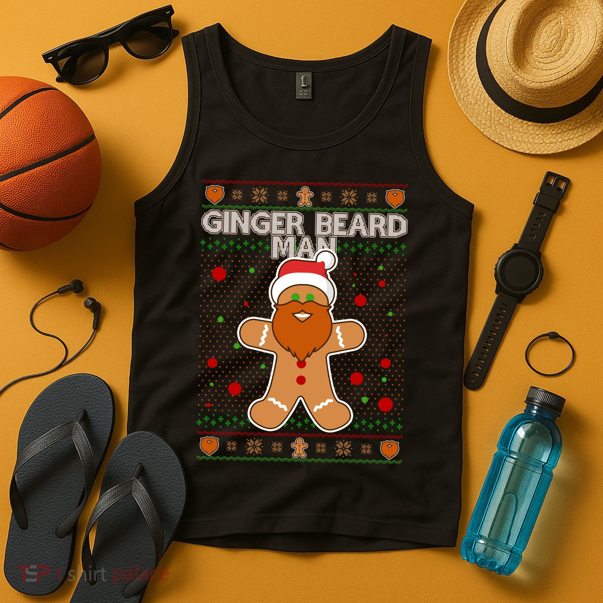Funny Ginger Beard Man Ugly Christmas Sweater Tank Top
