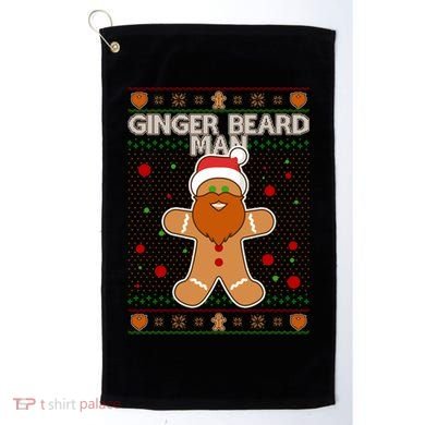 Funny Ginger Beard Man Ugly Christmas Sweater Golf Towel