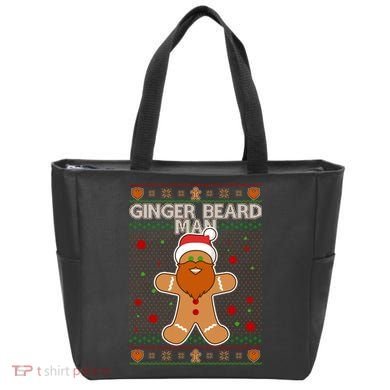 Funny Ginger Beard Man Ugly Christmas Sweater Tote Bag