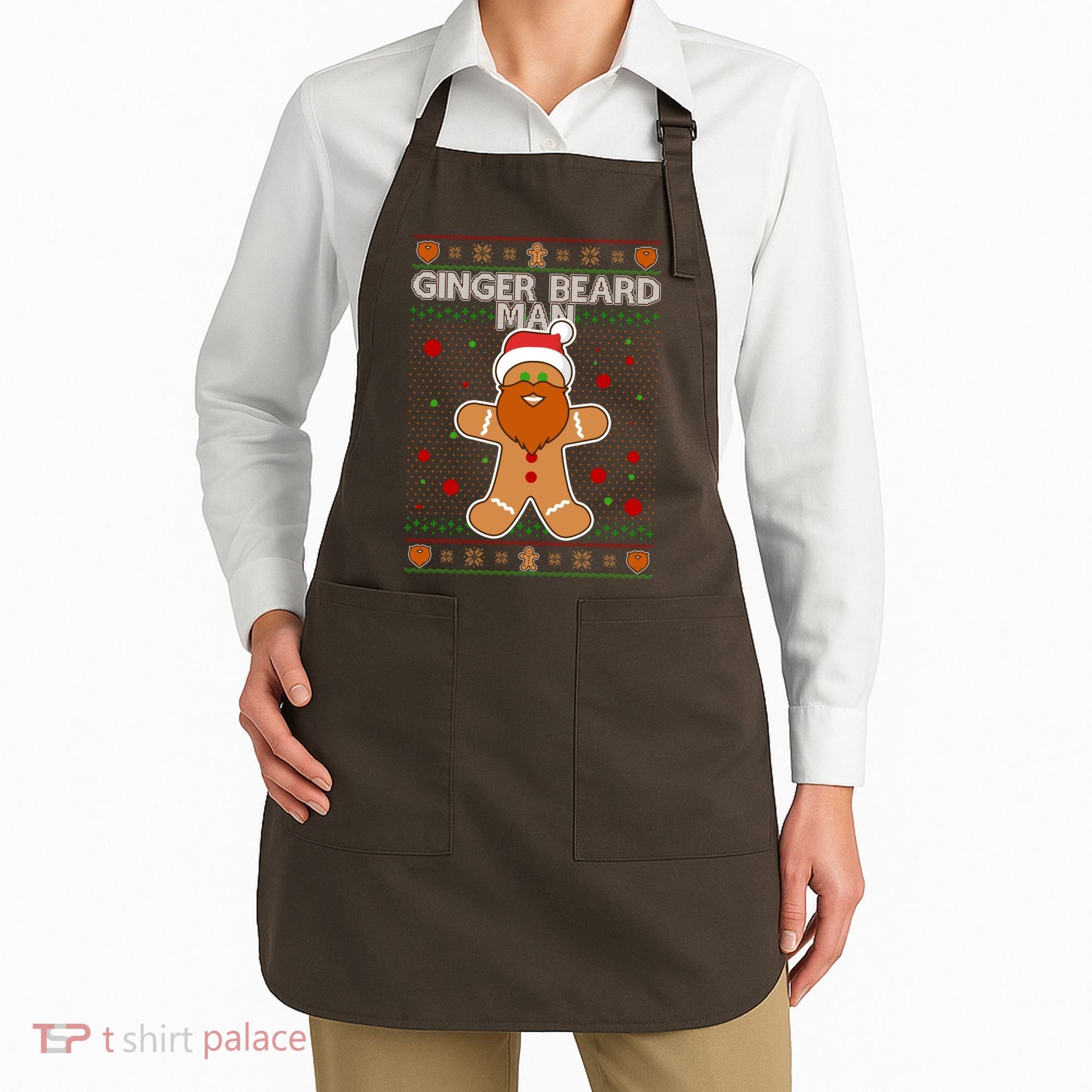 Funny Ginger Beard Man Ugly Christmas Sweater Apron