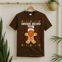 Funny Ginger Beard Man Ugly Christmas Sweater T-Shirt thumb 2