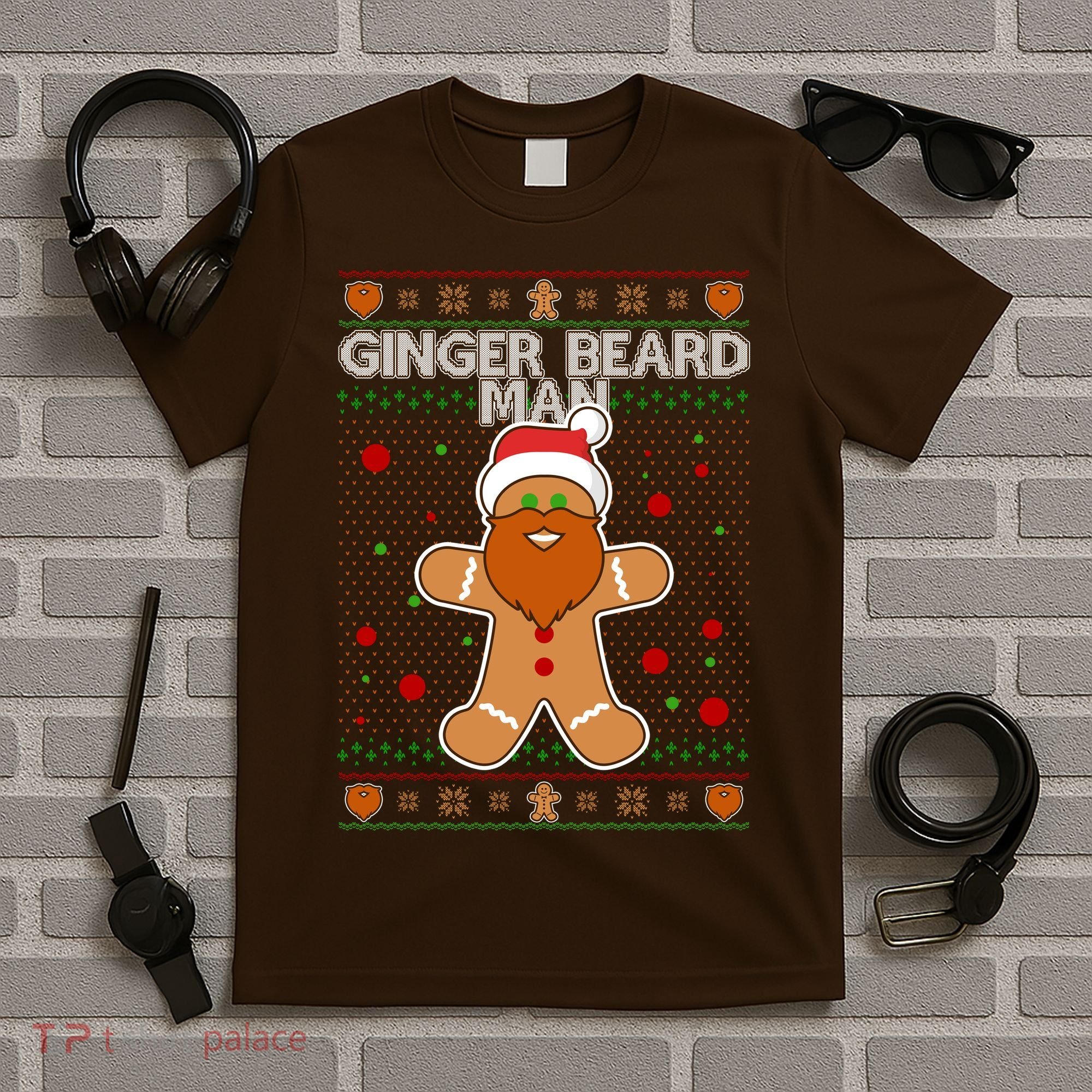 Funny Ginger Beard Man Ugly Christmas Sweater T-Shirt