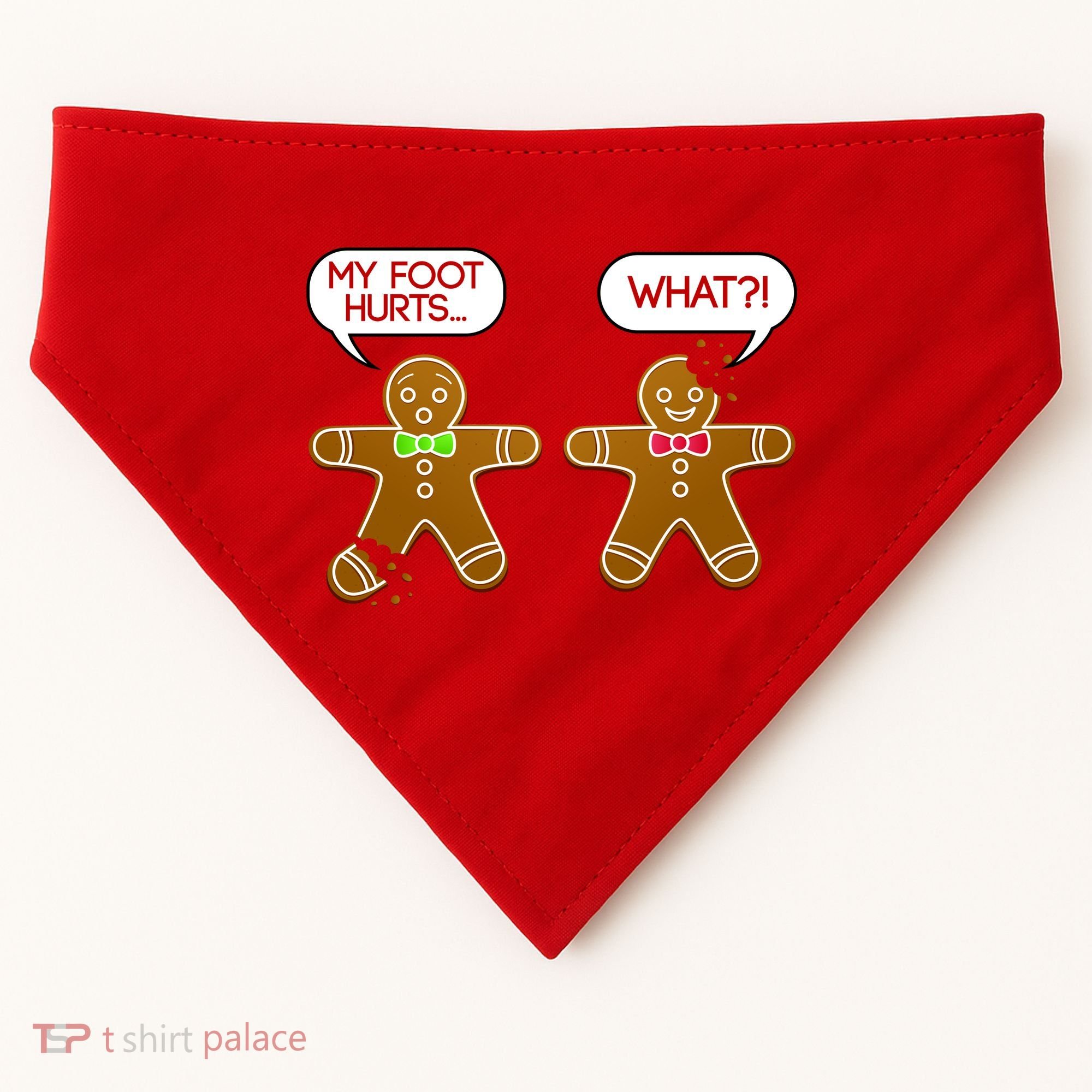 Funny Gingerbread Christmas USA-Made Doggie Bandana