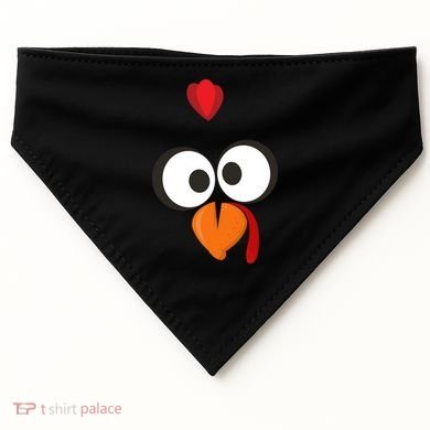 Funny Gobble Turkey Face USA-Made Doggie Bandana