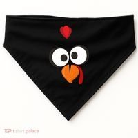 Funny Gobble Turkey Face USA-Made Doggie Bandana thumb 0