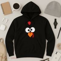 Funny Gobble Turkey Face Hoodie thumb 3