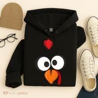 Funny Gobble Turkey Face Hoodie thumb 4