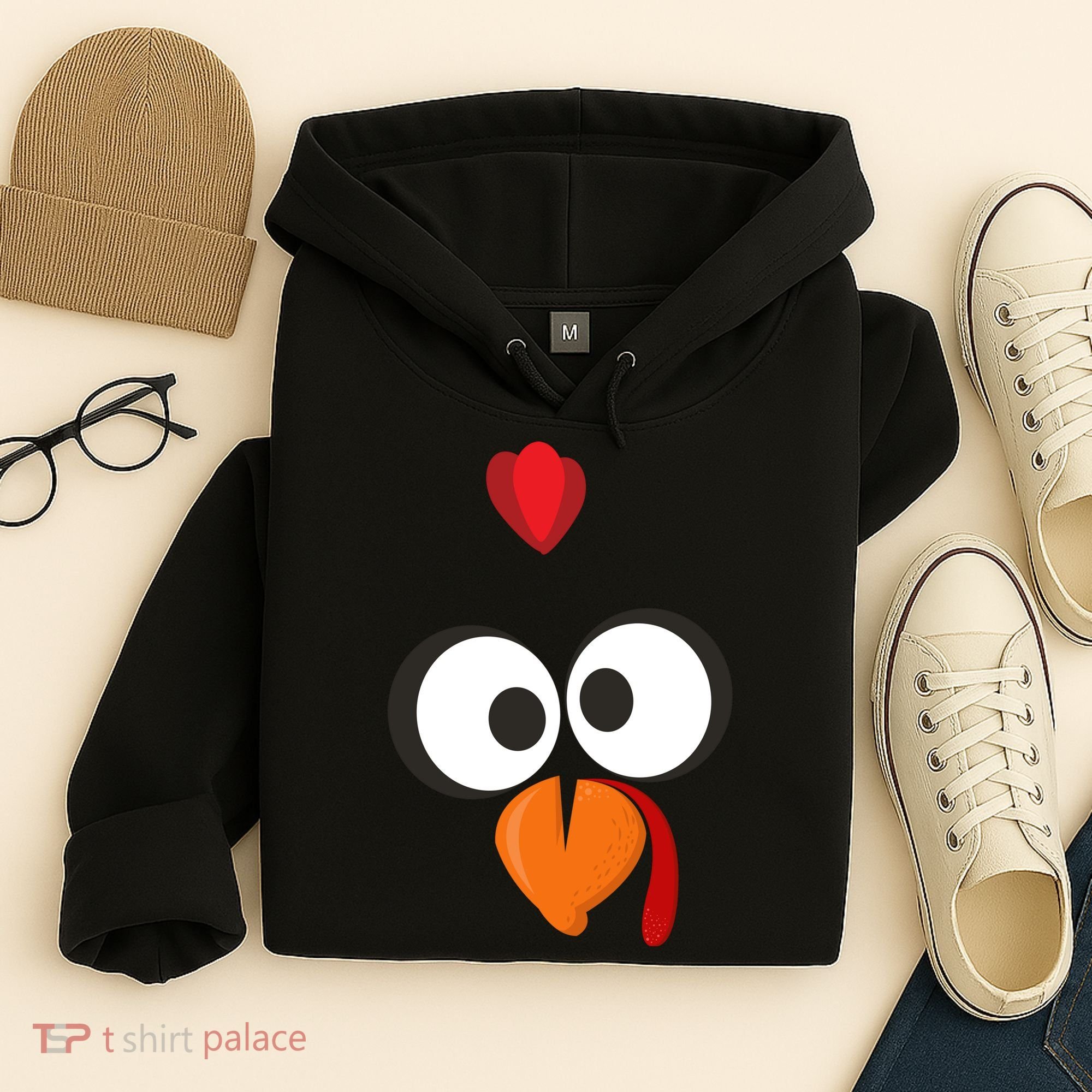 Funny Gobble Turkey Face Hoodie
