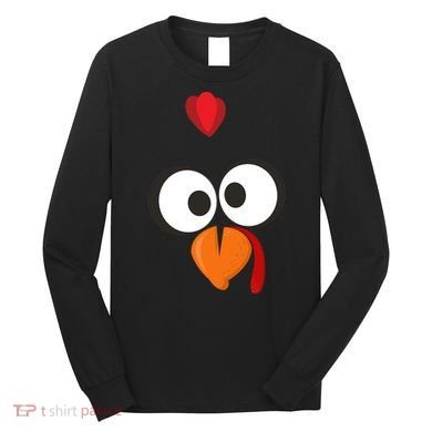 Funny Gobble Turkey Face Long Sleeve Shirt