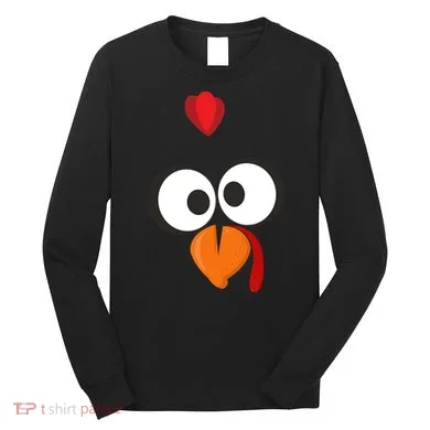 Funny Gobble Turkey Face Long Sleeve Shirt