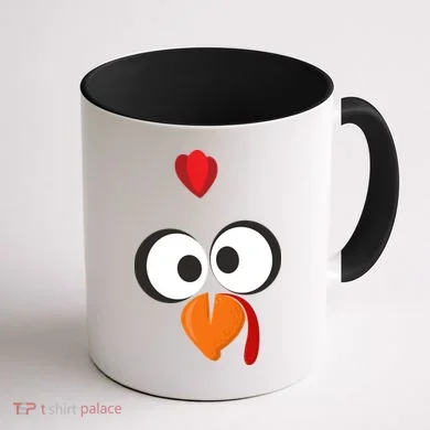 Funny Gobble Turkey Face Coffee Mug back