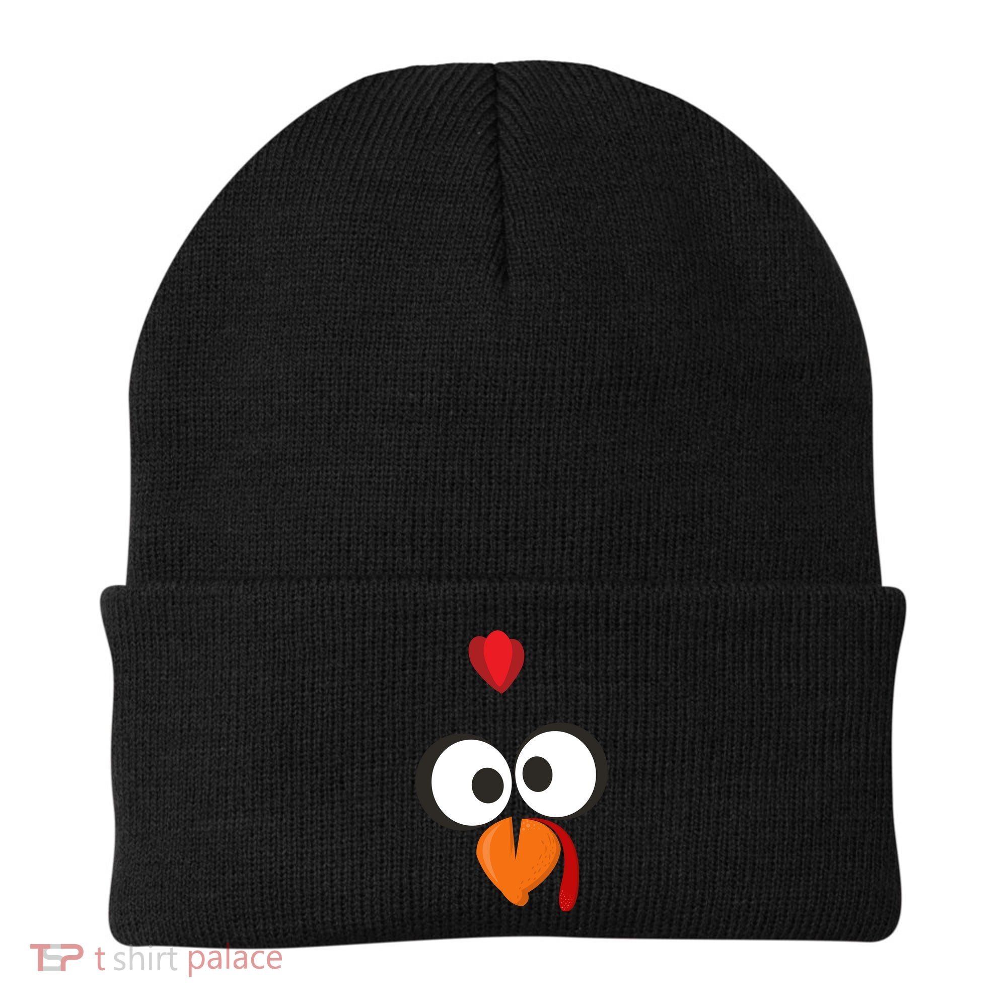 Funny Gobble Turkey Face Beanie