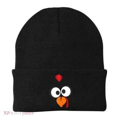 Funny Gobble Turkey Face Beanie