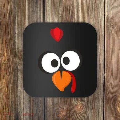 Funny Gobble Turkey Face Coaster