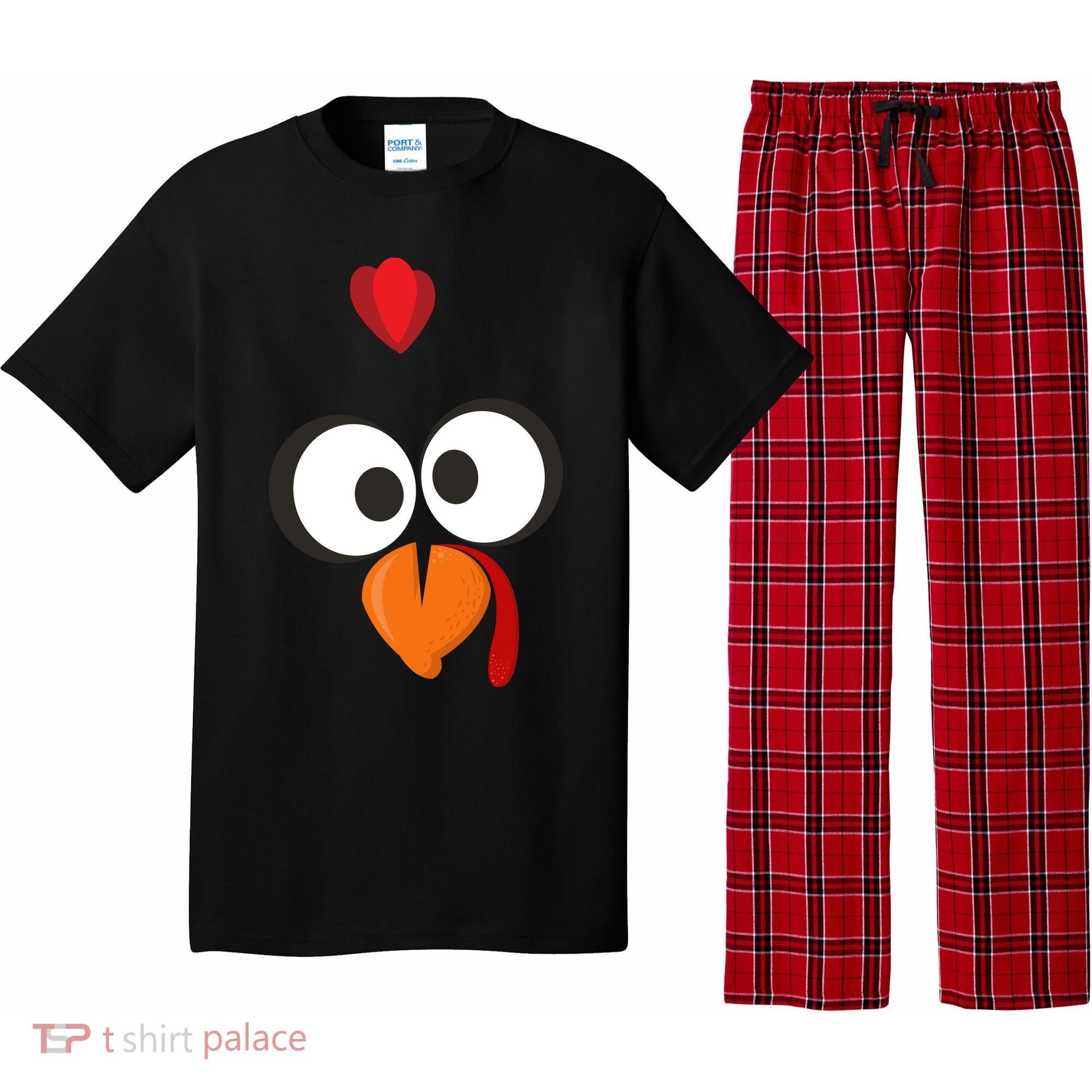 Funny Gobble Turkey Face Pajama Set