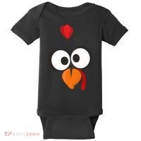 Funny Gobble Turkey Face Baby Bodysuit thumb 0