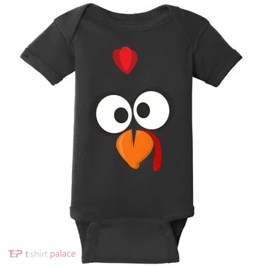 Funny Gobble Turkey Face Baby Bodysuit