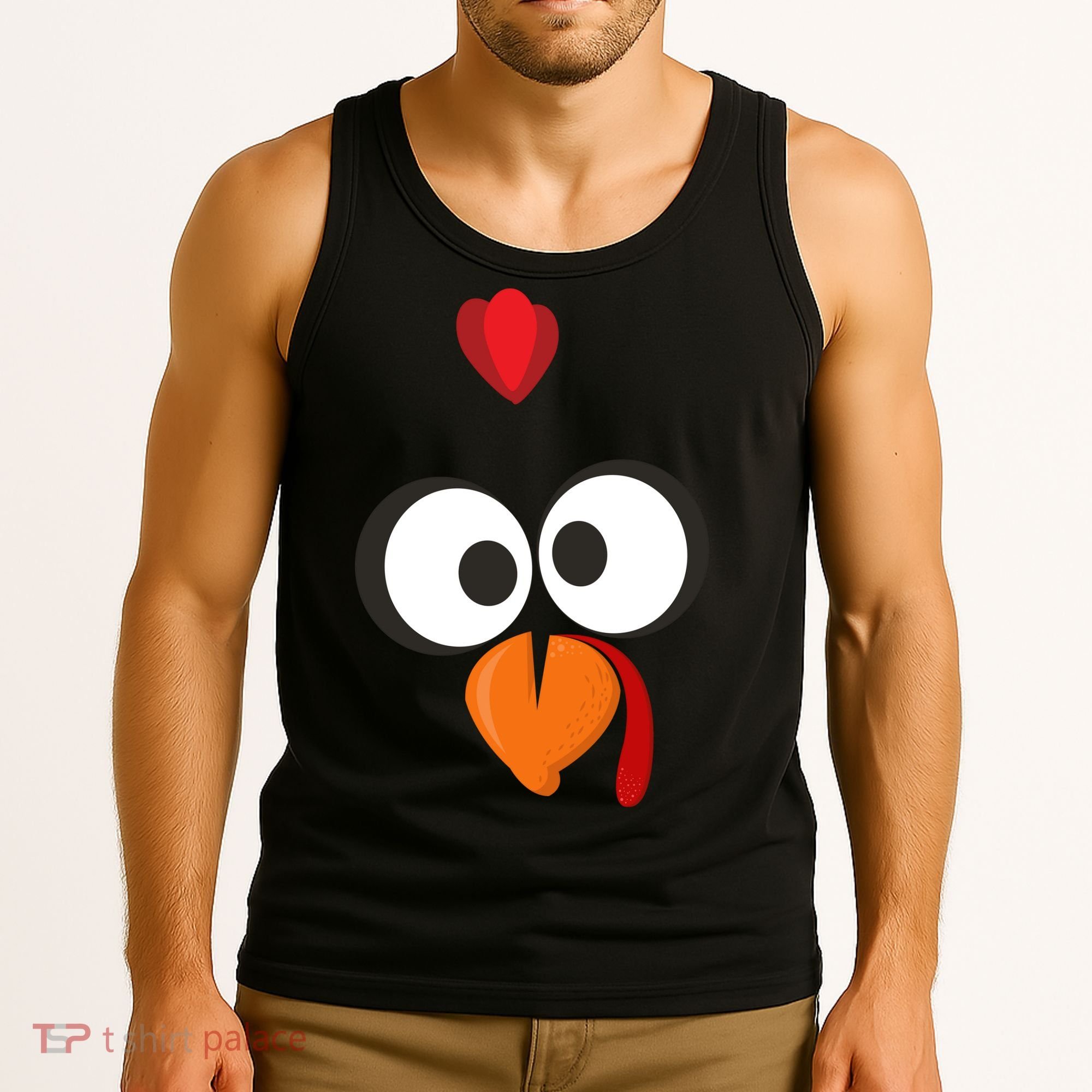 Funny Gobble Turkey Face Tank Top