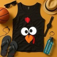 Funny Gobble Turkey Face Tank Top thumb 4