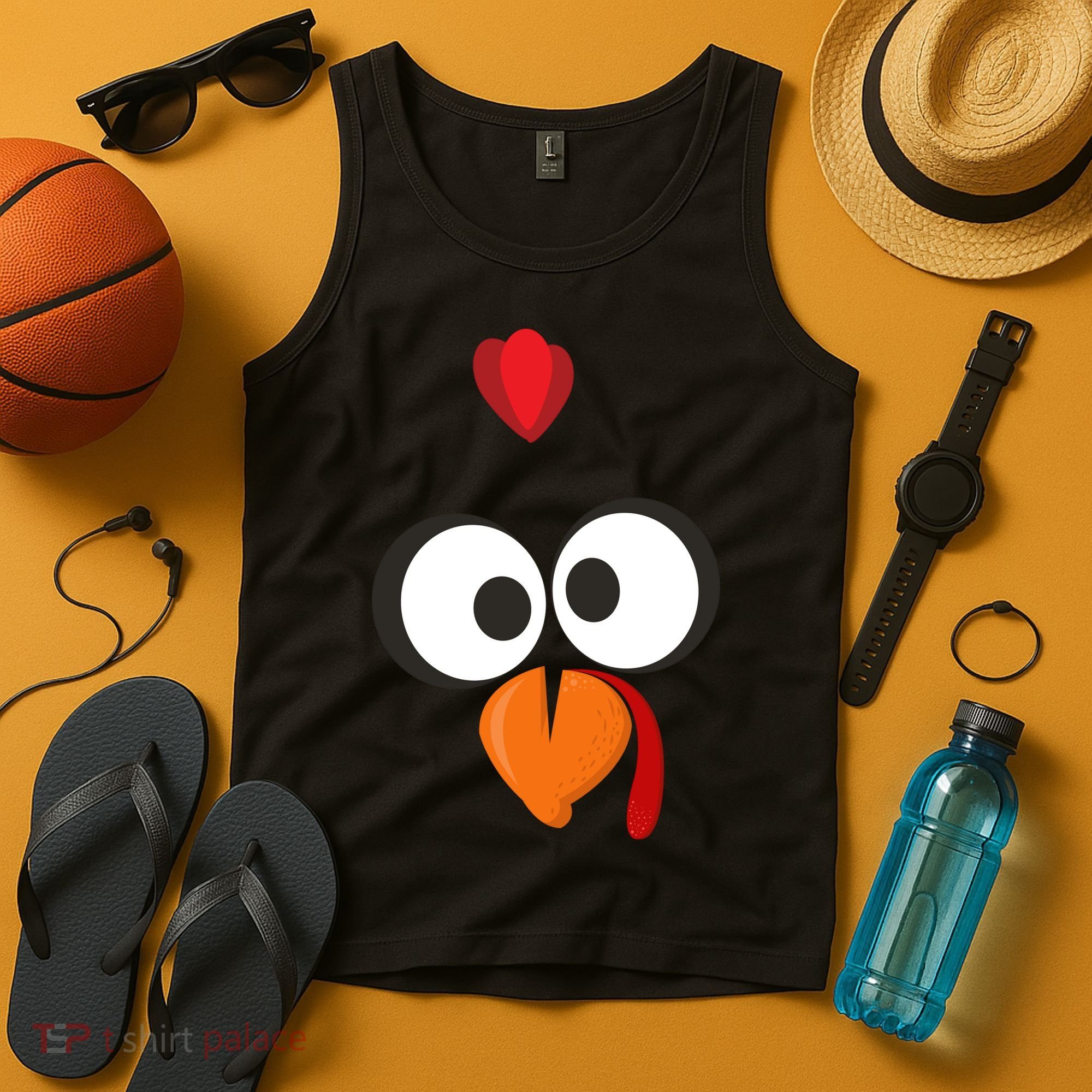 Funny Gobble Turkey Face Tank Top