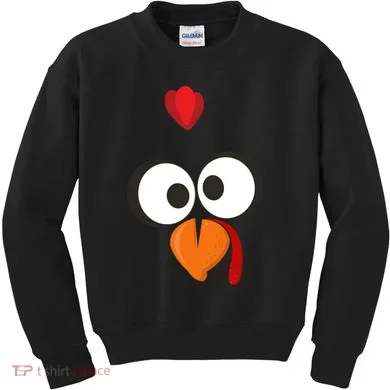 Funny Gobble Turkey Face Kids Sweatshirt
