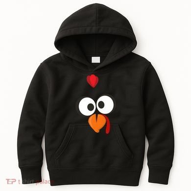 Funny Gobble Turkey Face Kids Hoodie