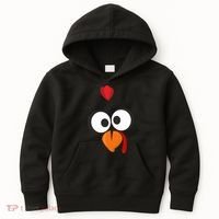 Funny Gobble Turkey Face Kids Hoodie thumb 0