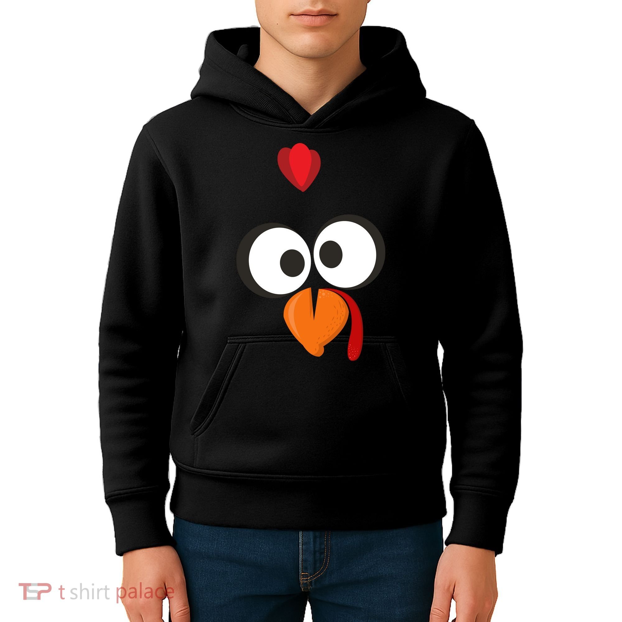 Funny Gobble Turkey Face Kids Hoodie