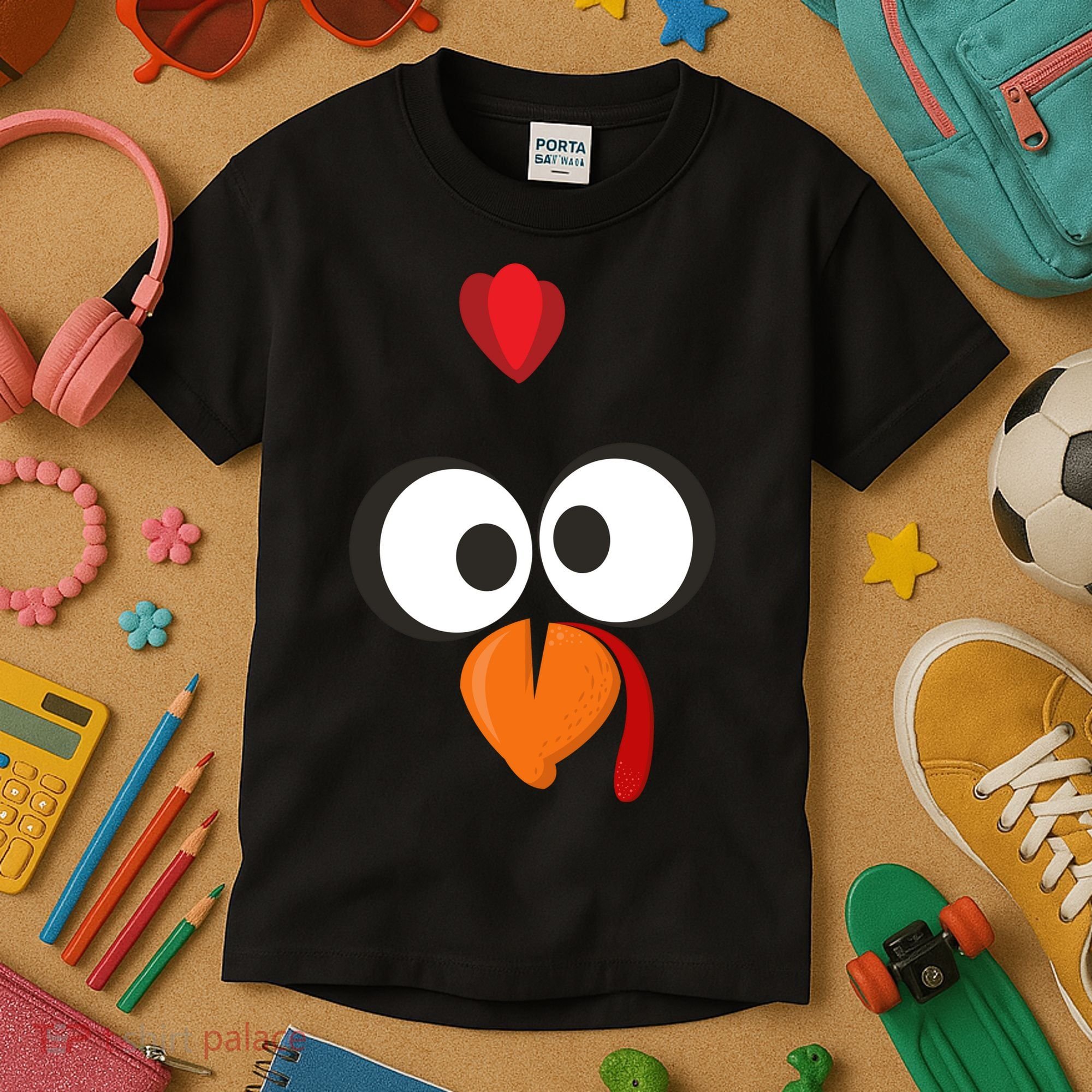 Funny Gobble Turkey Face Kids T-Shirt