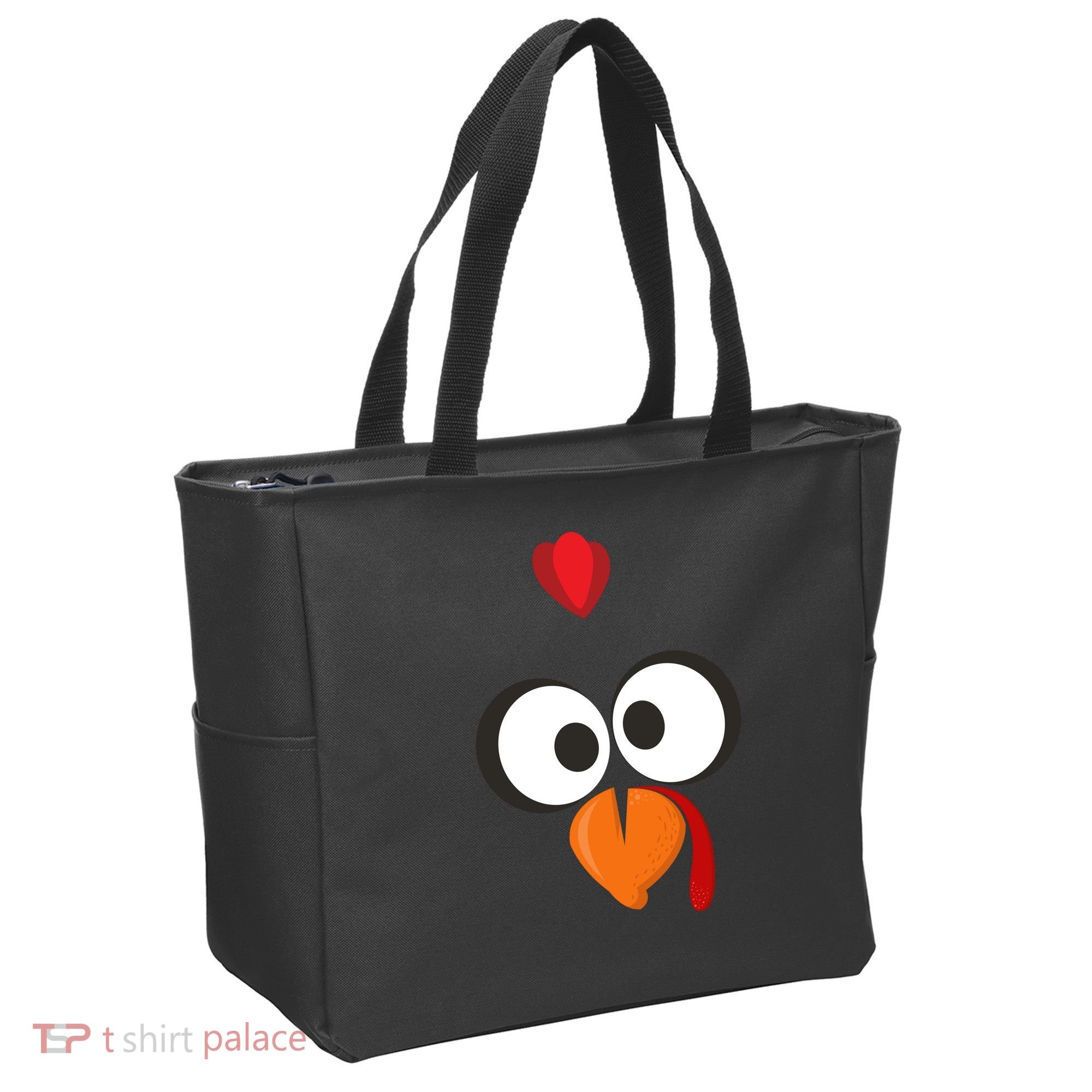Funny Gobble Turkey Face Tote Bag