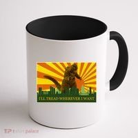 Funny Godzilla I'll Tread Wherever I Want Meme Coffee Mug thumb 1