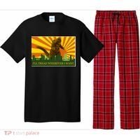 Funny Godzilla I'll Tread Wherever I Want Meme Pajama Set thumb 0
