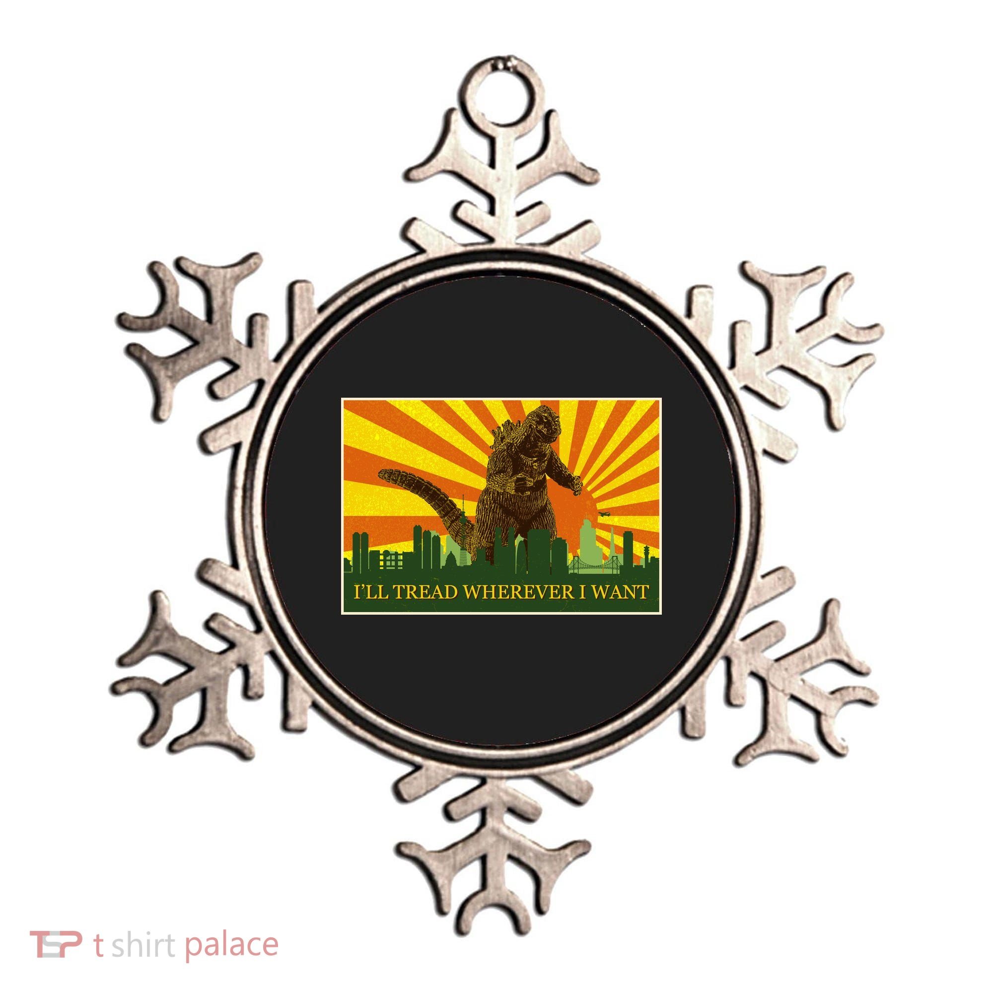 Funny Godzilla I'll Tread Wherever I Want Meme Ornament
