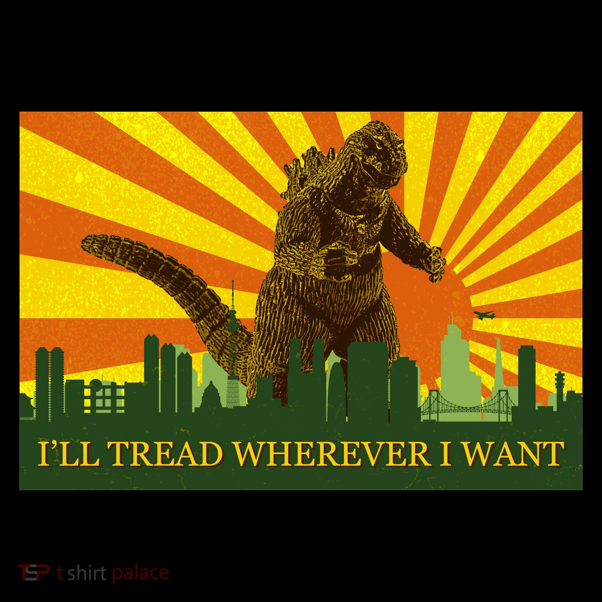 Funny Godzilla I'll Tread Wherever I Want Meme Women's Tank Top