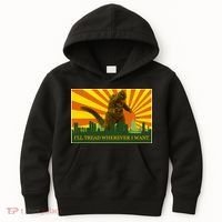 Funny Godzilla I'll Tread Wherever I Want Meme Kids Hoodie thumb 0