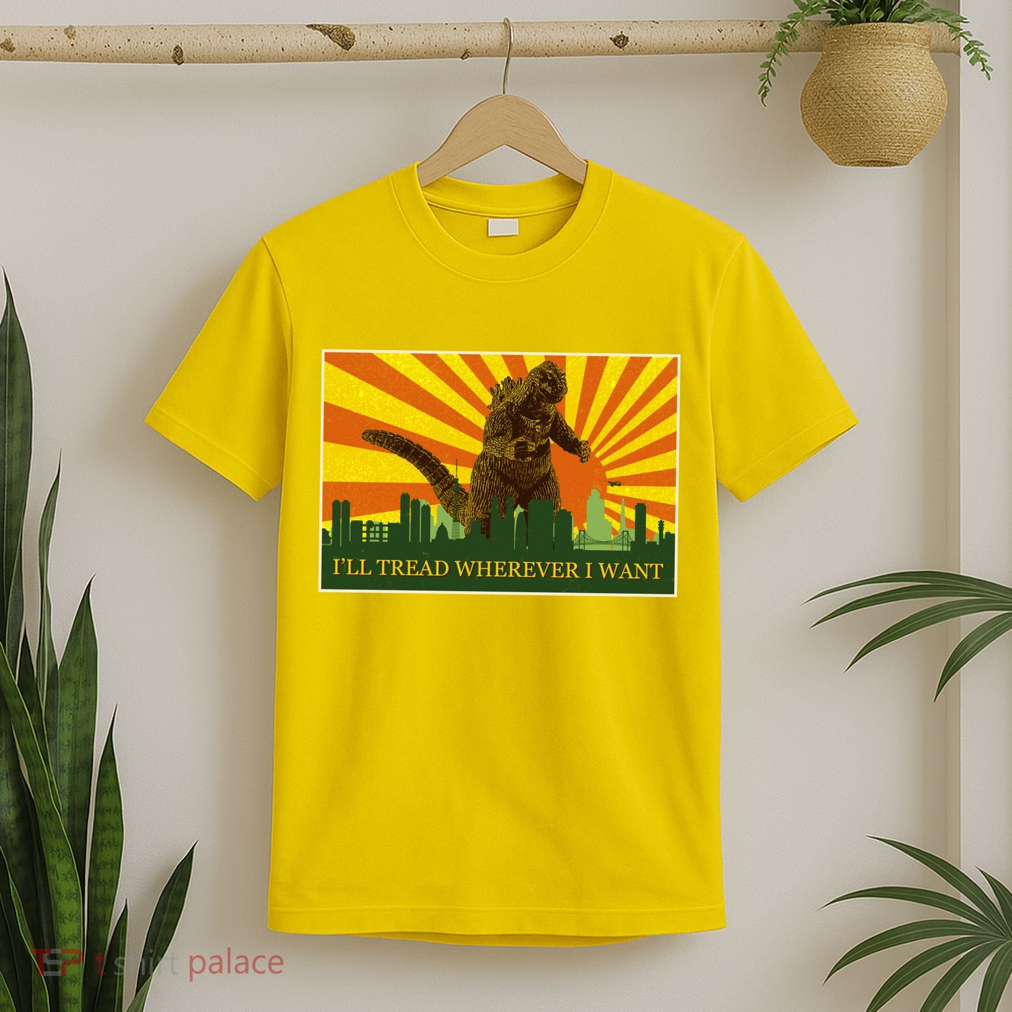 Funny Godzilla I'll Tread Wherever I Want Meme T-Shirt