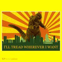 Funny Godzilla I'll Tread Wherever I Want Meme Baby Bodysuit thumb 2