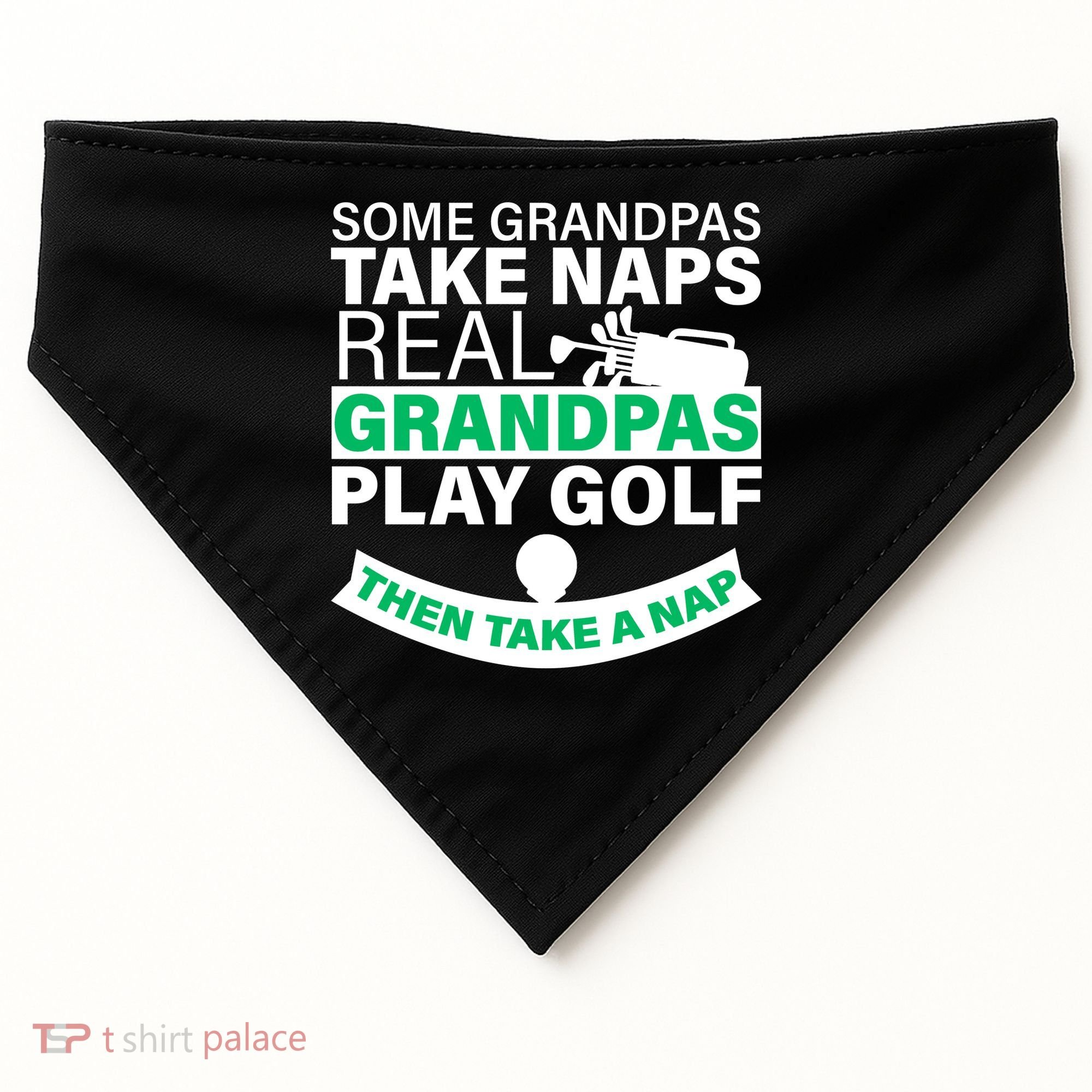 Funny Golf Grandpa USA-Made Doggie Bandana