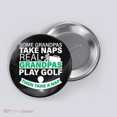 Funny Golf Grandpa Button